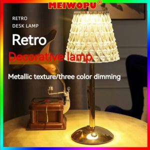Simple Study Table Lamp Retail Living Dining Room  Lighting Crystal Bar Rechargeable Desk Lamp