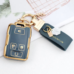 4 Button TPU Remote Key Case for Chevrolet Tahoe Suburban Sierra Silverado Smart Key Shell Housing for GMC Yukon XL Terrain