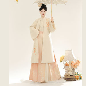 Original Lingxi Luo Maple Late ฤดูใบไม้ร่วง ชุดฮั่นฝู ผู้หญิง Three Gorge กระโปรง ใหม่สไตล์จีนแนวโน้มแห่งชาติปักแขนเครื่องบิน เสื้อโค้ท