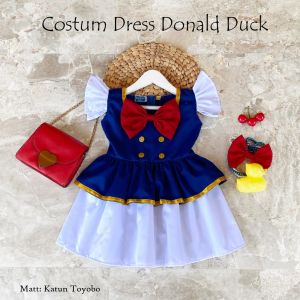 Kostum Dress Donald Duck/Dress Anak/Baju Ultah Anak Perempuan/Kostum Unik Anak