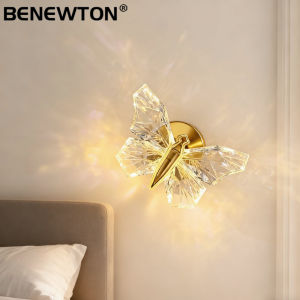 LED Butterfly Wall Lamp 360° Rotation Creative Nordic Bedside Wall Sconce Hallway Bedroom Living Room LED Indoor Luxury Lighting