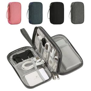 Double Layer Gadget Bag Travel Digital Cable Bag USB Charger Accessories Earphone Electronics Wire PowerBank Organizer Bag Case Pouch 数码收纳袋/电源包/收纳包