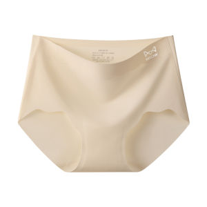 Miiow | Ladies Probiotic Ice Silk Thin Briefs Seamless Cotton Crotch Extended 10A Antibacterial Underwear Comfortable Summer Panties