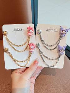 New Childrens Magnetic Button Pants Cute Cartoon Kurokos Fixed Leg Clips Floor-Length Girls Pants Shortening Tool