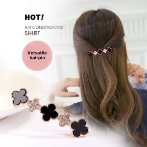 Elegant Diamond Duckbill Hair Clip for Women Side Parting Hair Accessories Korean Style Fashionable Hair Grips Headwear