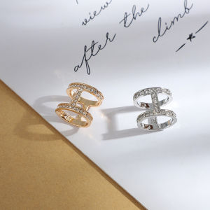 New H-shaped diamond scarf buckle alloy brooch accessories M40275