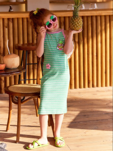 PPTOWN | Summer 2026 New Girls Dress Thin Striped Sleeveless