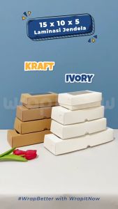 (Isi 20 pcs) Dus Brownies S Kraft Laminasi 15x10x5// dus roti/ dus snack/ dus cookies