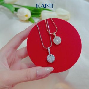 Dây chuyền mì trơn kèm mặt thanh đá trang sức Kami MC25