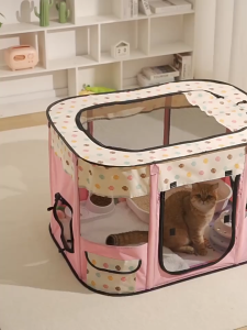 Cat Tent Foldable Cat House Pet Playpen Washable Cat Delivery Room Large Dog Cage Wear-Resistant