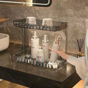 Kệ Đựng Mỹ Phẩm Kệ Để Bàn Để Đồ Nhà Tắm 2 Tầng Trong Suốt Sang Trọng