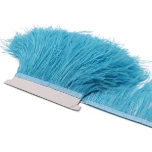 1Meter Red Fluffy Ostrich Feathers Trim 8-10cm Natural Plumes Fringe Ribbon for Wedding Dress Party Clothing Sewing Accessories