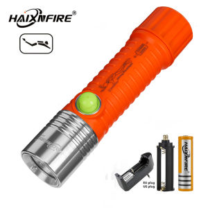 HaixnFire DV03 Diving Flashlight T6 LED Scuba Diving Light Underwater Waterproof Flashlight Outdoor Camping Light
