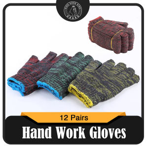 KKKing 12pairs 600grams Colorful Tiger Cotton Knitted Safety Hand Work Gloves