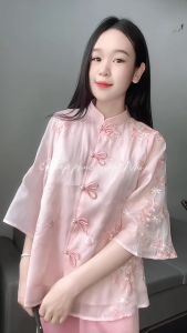 Đồ lam tơ hoa đào TINH NHI trẻ trung và thanh lịch PP305