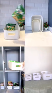 Keranjang Plastik Serbaguna Tempat Penyimpanan Multifungsi Kotak Penyimpanan Makanan Kosmetik Barang Storage Box Organizer