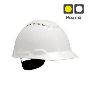 Nón bảo hộ 3M H701V bảo vệ đầu chống va đập có núm vặn mũ bảo hộ có lỗ thoáng khí - Thinksafe