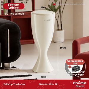 CHUMX | Stylish Large Capacity Kitchen and Living Room Covered Trash Can