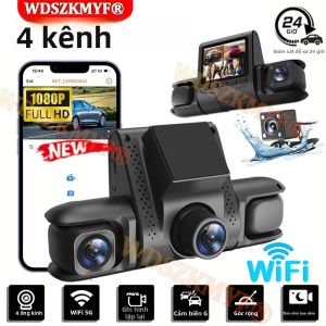 Camera Hành Trình Ô Tô 4 Camera WiFi 360 Độ ° Camera Hành Trình Giám Sát Đỗ Xe 24/24 Camera Trước Trái Phải Sau WiFi Phụ Kiện DVR Ô Tô