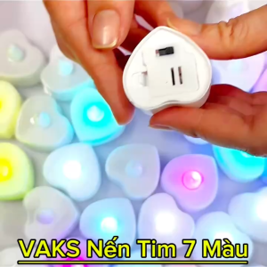 Combo 5 đèn NẾN TRÁI TIM_ 7 MÀU nhấp nháy_điện tử nhỏ lãng mạn LED cầu hôn đạo cụ đèn trang trí tiệc cưới sinh nhật