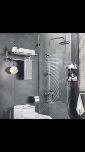 DUVENA Premium Satin Finishing Series Bathroom Storage Rack Solid SUS304 Toilet Rak Tandas