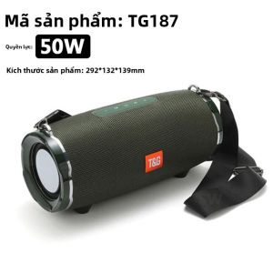 Loa Bluetooth Di Động TG187 50W Radio FM Không Dây Loa Siêu Trầm Công Suất Cao Chống Nước Hộp Âm Thanh Bằng Nhựa Hỗ Trợ AUX Và USB