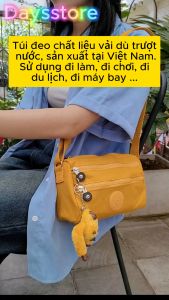 Túi Đeo Chéo Kipling Mã KL2016 Chất Liệu Vải Dù Kháng Nước Tặng Kèm Móc Khóa Con Khỉ Túi Đi Làm Kích Thước 22x16x10cm ( ảnh thật )