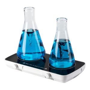 Double Magnetic Stirrer 1L * 2 Adjustable Speed ​​4000rpm 2 Independent Stirring Plates for Laboratory Biology Medicine Cosmetics