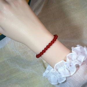 Natural Red Agate Bracelet: A Luxurious Women's Crystal Beads Gift