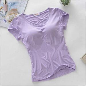 Loose Short Sleeve Womens T-shirt Modal Yoga Top Braless One-Piece Summer Casual Wear Comfortable Breathable Solid Color