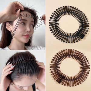 Thời trang co giãn hairband cho nữ bằng nhựa linh hoạt vòng tròn Headband lượn sóng bờm tóc mặt rửa cố định Phụ kiện tóc