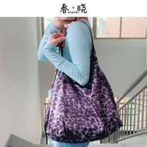 Casual Large Capacity Leopard Print Tote Bag Shoulder Bag Fashionable All-Match Single Shoulder Handbag for Daily Use