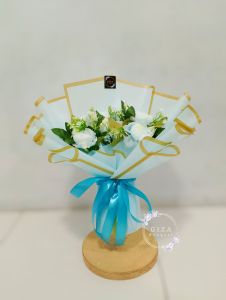 Buket/bouquet bunga mawar isi 6 tangkai untuk ulang tahun/wisuda