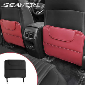 Car Seat Back Anti-Kick Mat Pu Leather Wear-Resistant Pad Rear Seat Back Car Storage Bags Car Interior Accessories