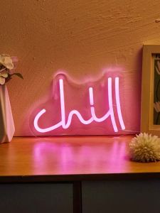 Chi-buy LED Neon Chill Sign Dùng Nguồn USB 3D Đèn Ngủ Nghệ Thuật Treo Tường Phòng Ngủ Trang Trí Phòng Đèn Quà Tặng Sinh Nhật