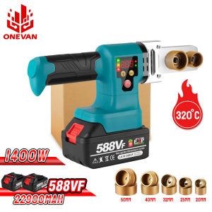 ONEVAN 20/25/32/40/50mm Cordless Plastic Pipe Welding Machine PE/PPR/PB Pipe Melter Plastic Welding Machine Max Temperature 320℃，For Makita 18V Battery