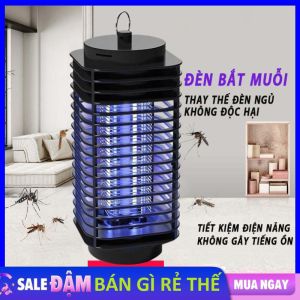 Đèn bắt muỗi / Đèn đuổi muỗi điện quang 3D Hình Tháp kiêm đèn ngủ thế hệ mới - Máy Bẫy muỗi diệt côn trùng điện quang có đèn ngủ ánh sáng xanh chống lóa mắt có cổng sạc USB tiện lợi
