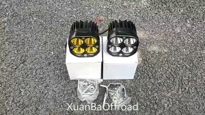 (ร้านไทย)ไฟสปอร์ตไลท์พุ่งไกลรถยนต์4LED ไฟหน้ารถ LED SPOT BEAM US 40W ไฟช่วยตัดหมอก 12V-85Vมีสองสีให้เลือกแสงสีขาว.แสงสีเหลือง