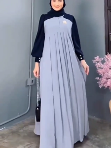 Gamis Kondangan Elegant Crinkle Airflow | Maudya Crinkle Premium | Dress Fashion Wanita Simpel