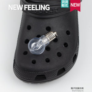 Funny Bulb Shoe Lace Decorative Lamp Hole Shoe Buckle DIY Detachable Crocs Compatible Shoe Flower Accessories Shoe Surface Lamp