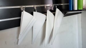 Reusable Icing Cloth Piping Pastry Piping Bag Kain Putih Tebal Segitiga