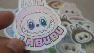 Labubu Sticker: Waterproof Vinyl Stickers with Glitter Effect for Tumbler Car Motorcycle and More