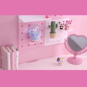 Punch Free Pegboard Display Stand Wall Organizer Storage Plate Living Room Kitchen Bedroom Wall Hanging Decoration Wall Shelf