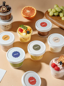 Reusable Ice Cream Cup with Lid Dessert Packaging Box Popular Online Snack Container Durable Plastic Cup for Ice Cream Sundae