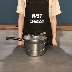 3 in 1 Cooking Pot Steam and Deep Fry Soup with Boil Basket Stainless Steel Kitchen Utensil Multipurpose Frying Cooking Pot
