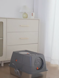 Cat Litter Box Stainless Steel Fully Enclosed Cat Litter Box Extra Large Pet Litter Box Splash Guard Easy To Clean