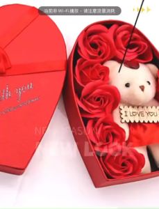 Hộp quà Valentine hộp quà tặng người yêu hộp quà trái tim gấu bông hoa hồng lãng mạn dễ thương - Happy Life 4U