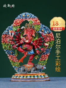 Ouster Handcrafted 12-Armed Home Decor Copper Statue of Wealthy Elephant-Nosed Buddha Chinese Style Tabletop Decoration