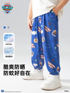 Kids Summer Casual Sun Protection Cool Feeling Mosquito-Resistant Pants Elastic Waist Long Pants Polyester Lycra Blend