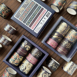Stickers Punk | Bộ Dây Dán Trang Trí Sổ Tay Handmade In Vàng Cổ Điển